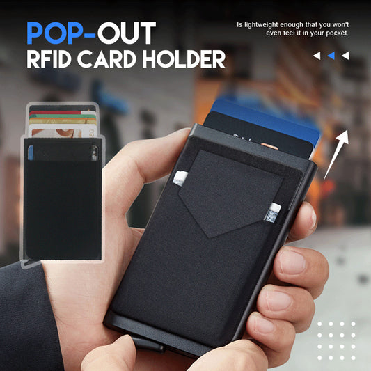 RFID Blocking Pop-Up Wallet - Slim Anti -Theft Card Holder